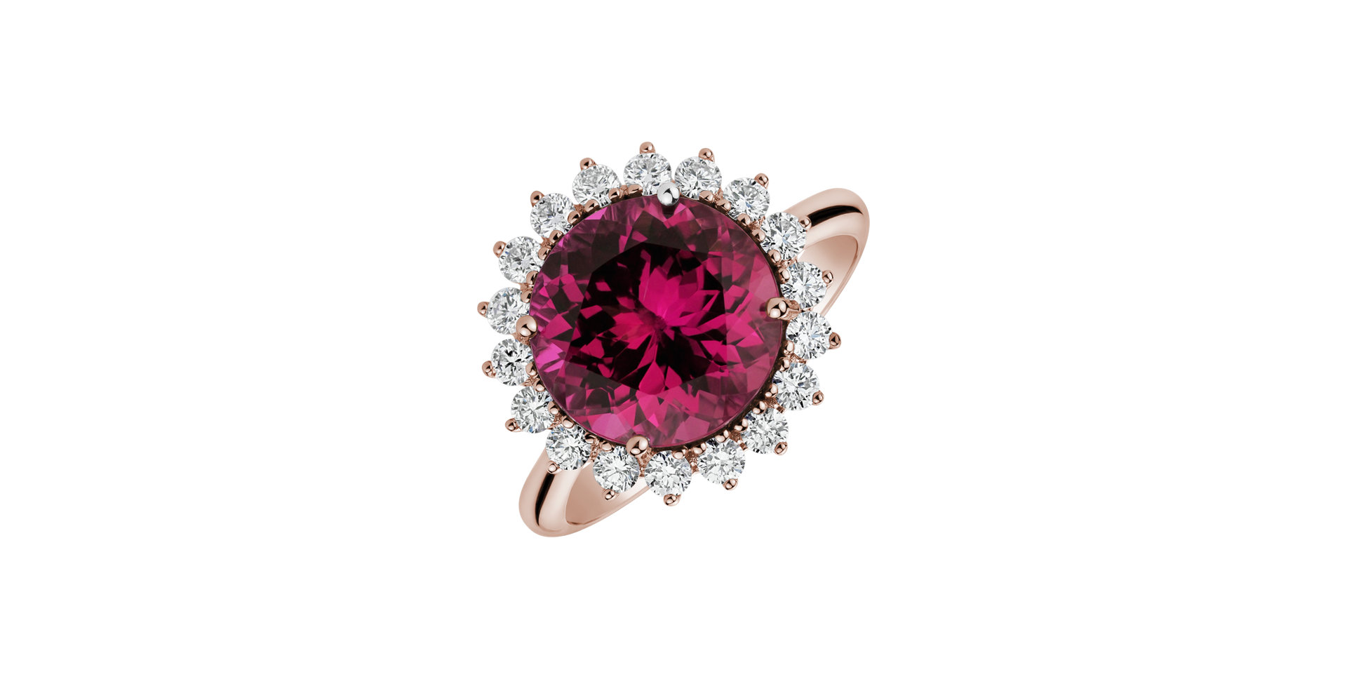 Ring with Garnet and diamonds Sun Impression