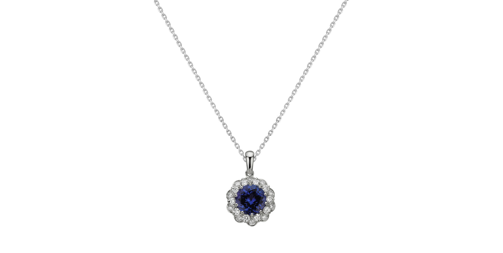 Diamond pendant with Tanzanite Princess Bloom