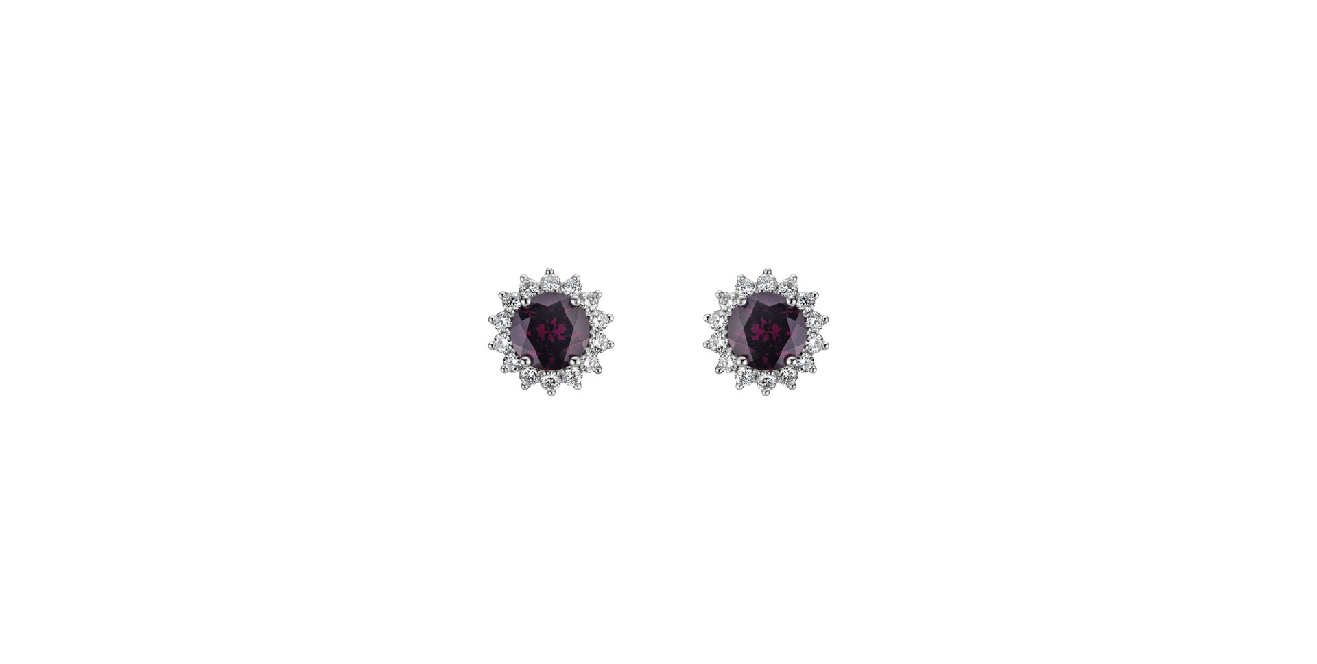 Diamond earrings with Rhodolite Stellar Hope