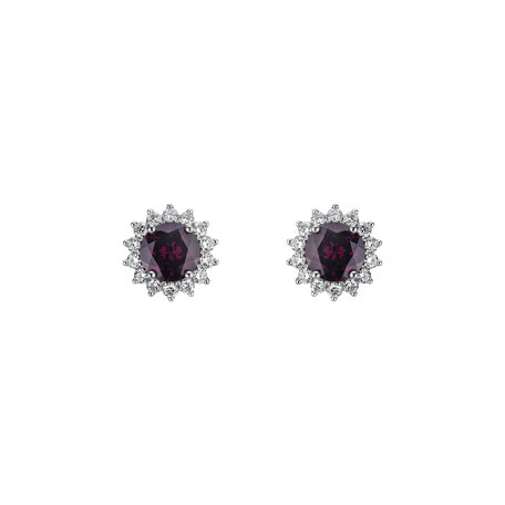Diamond earrings with Rhodolite Stellar Hope