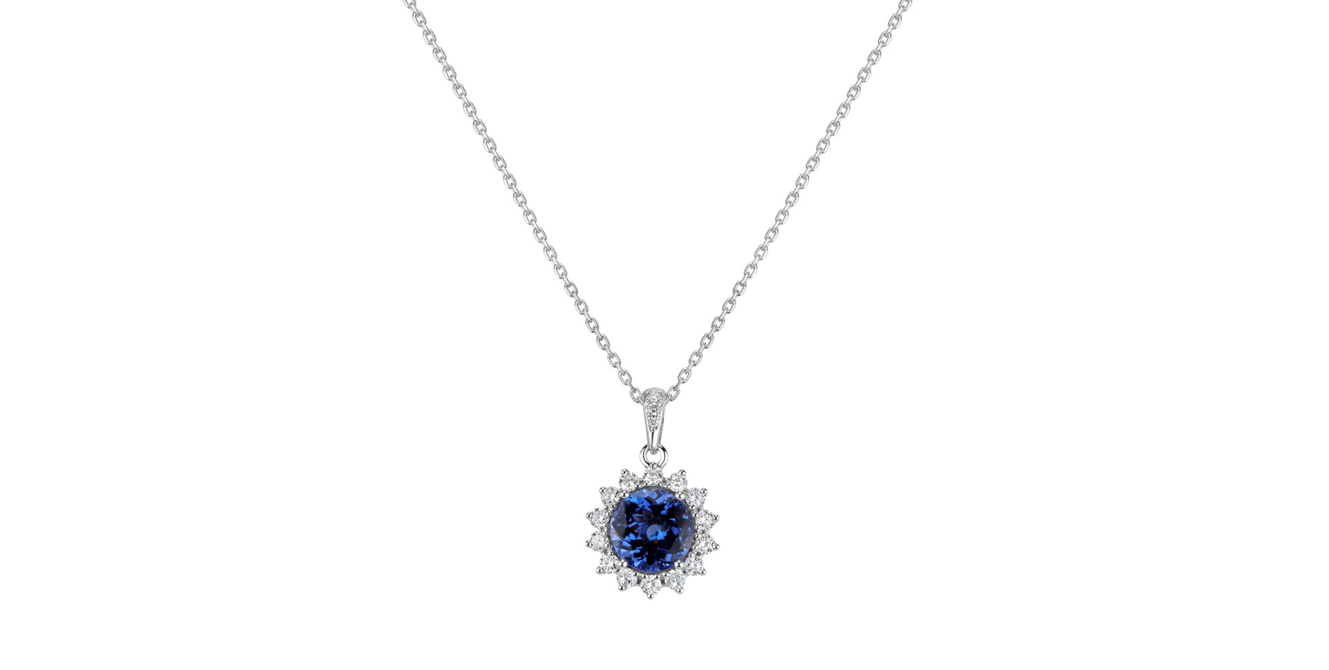 Diamond pendant with Tanzanite Princess Spark