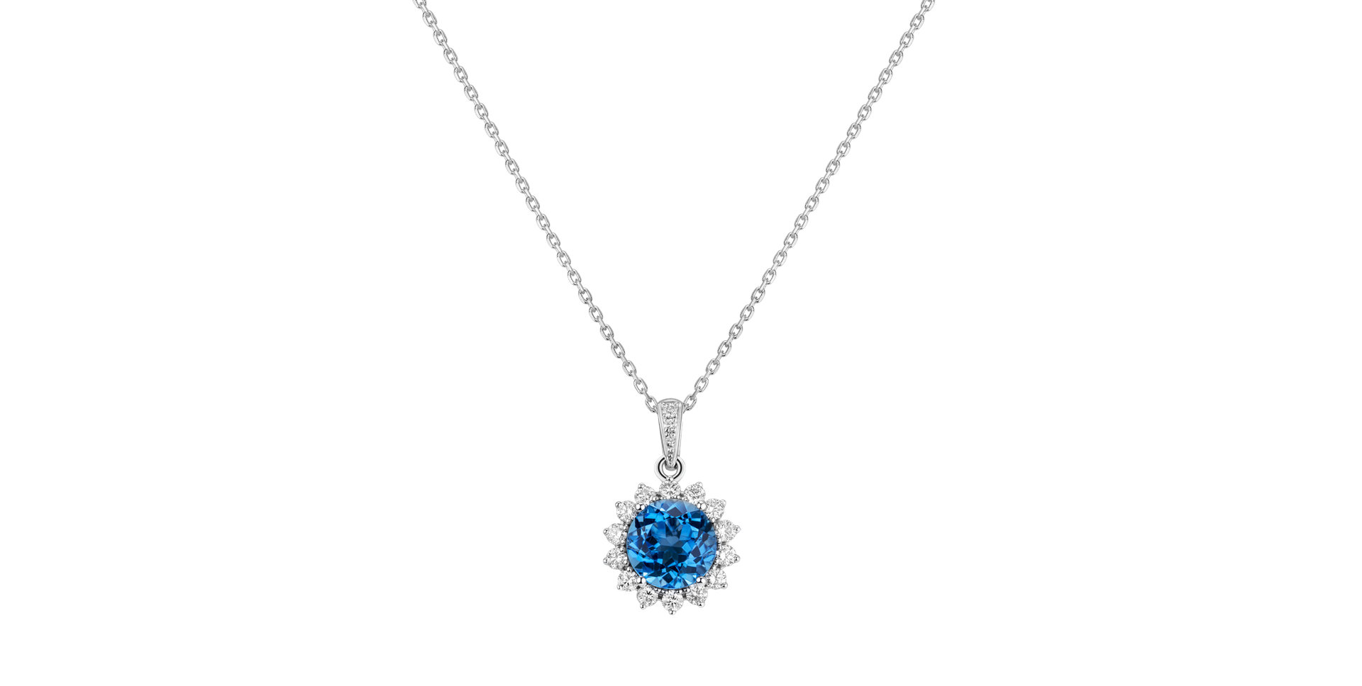 Diamond pendant with Topaz Princess Spark
