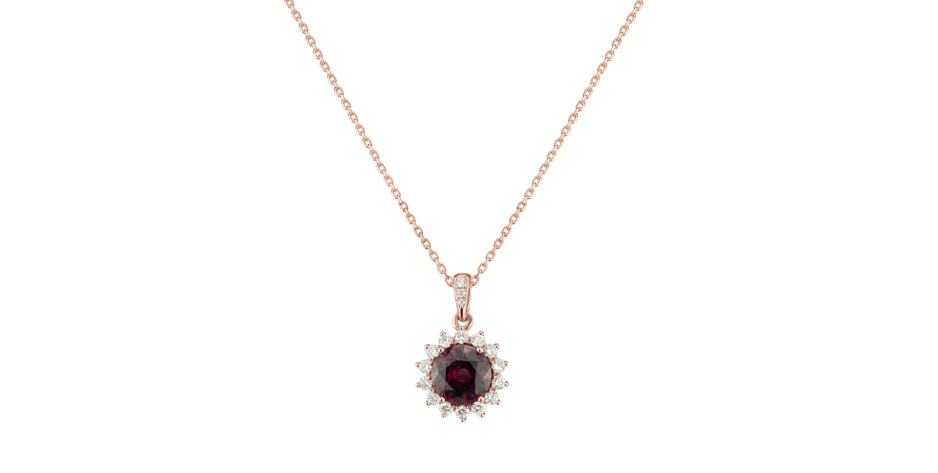 Diamond pendant with Garnet Princess Spark