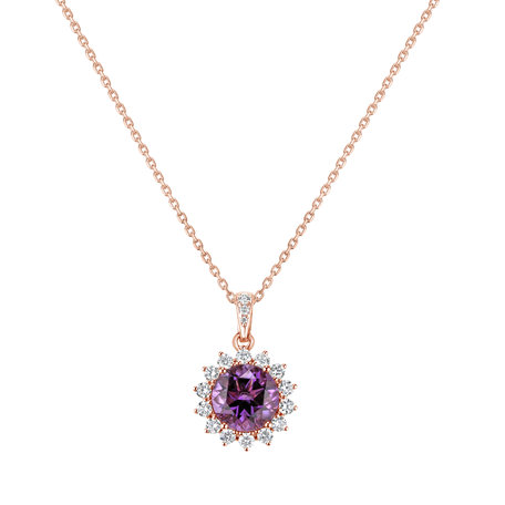 Diamond pendant with Amethyst Princess Spark