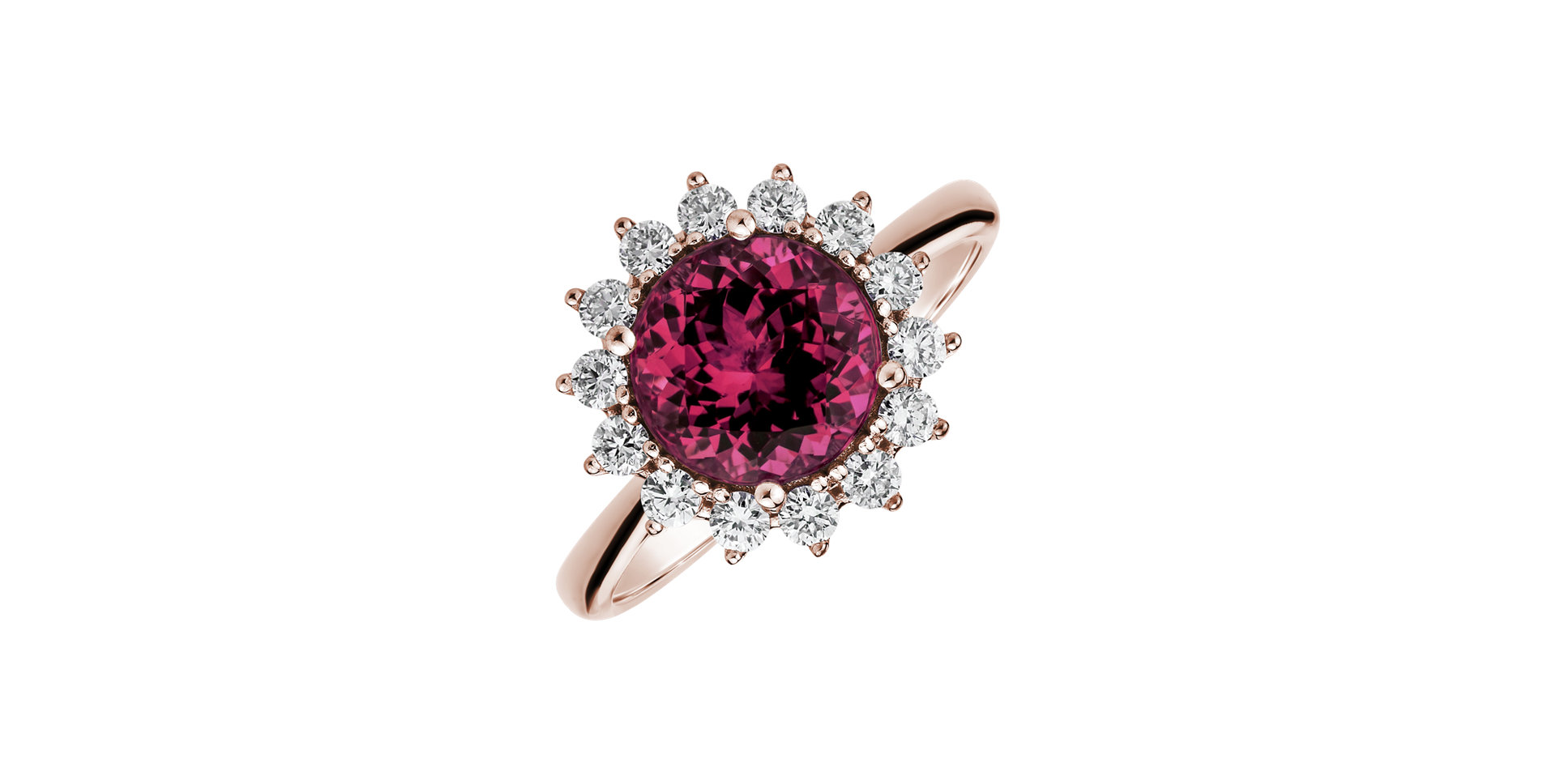 Ring with Garnet and diamonds Sun Impression
