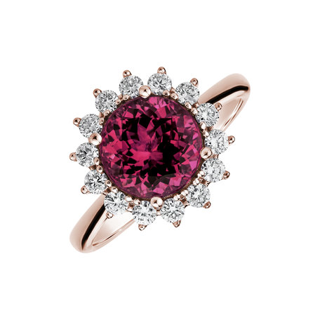 Ring with Garnet and diamonds Sun Impression