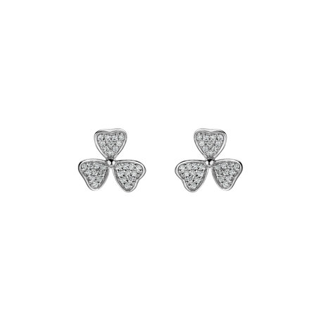 Diamond earrings Happy Trefoil