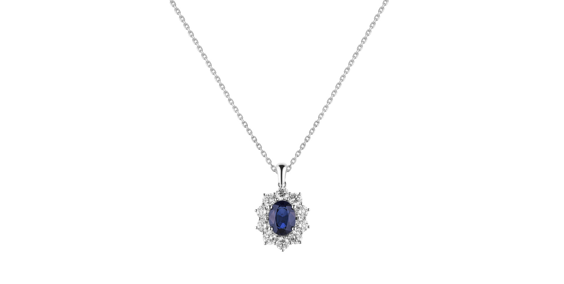 Diamond pendant with Sapphire Goddess Elegance