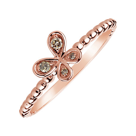 Ring with brown diamonds Butterfly