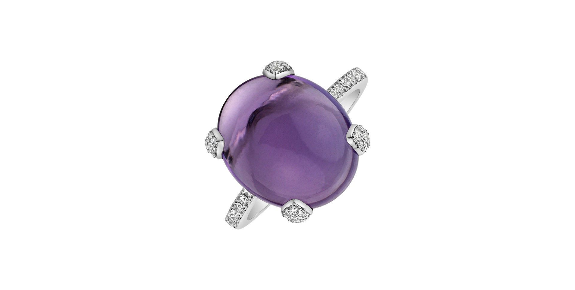 Diamond rings with Amethyst Niche