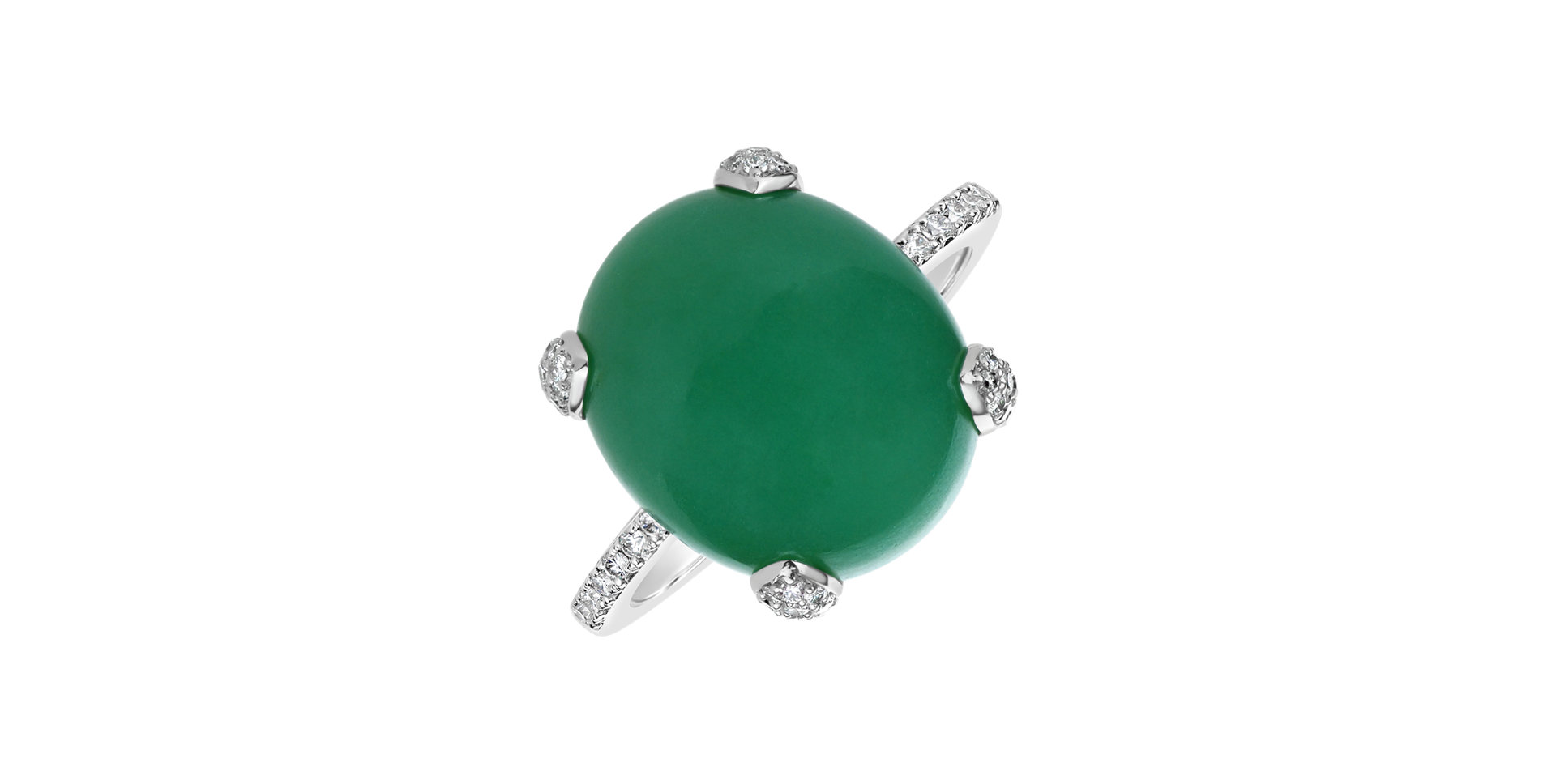 Diamond ring with Chalcedony Niche