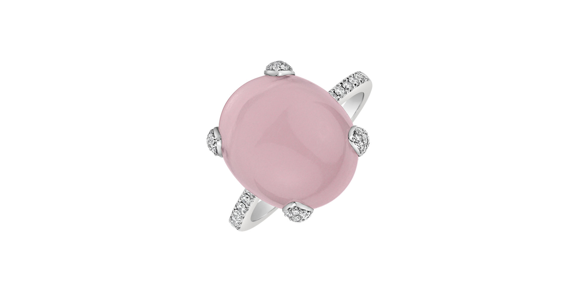 Diamond ring with Rose Quartz Niche