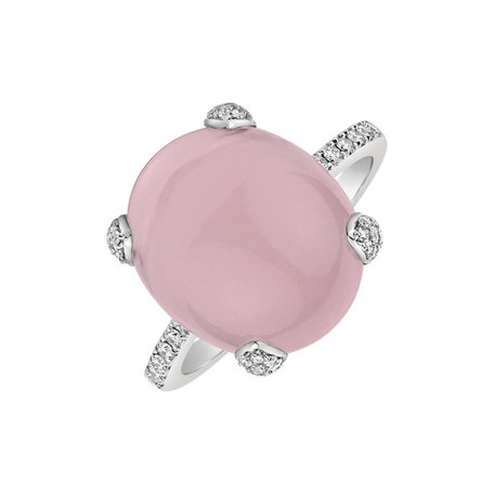 Diamond ring with Rose Quartz Niche