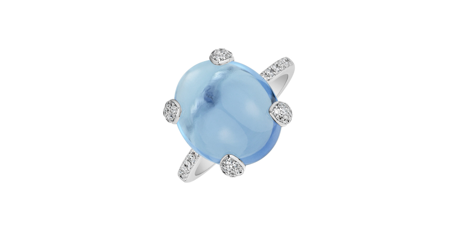 Diamond ring with Topaz Niche