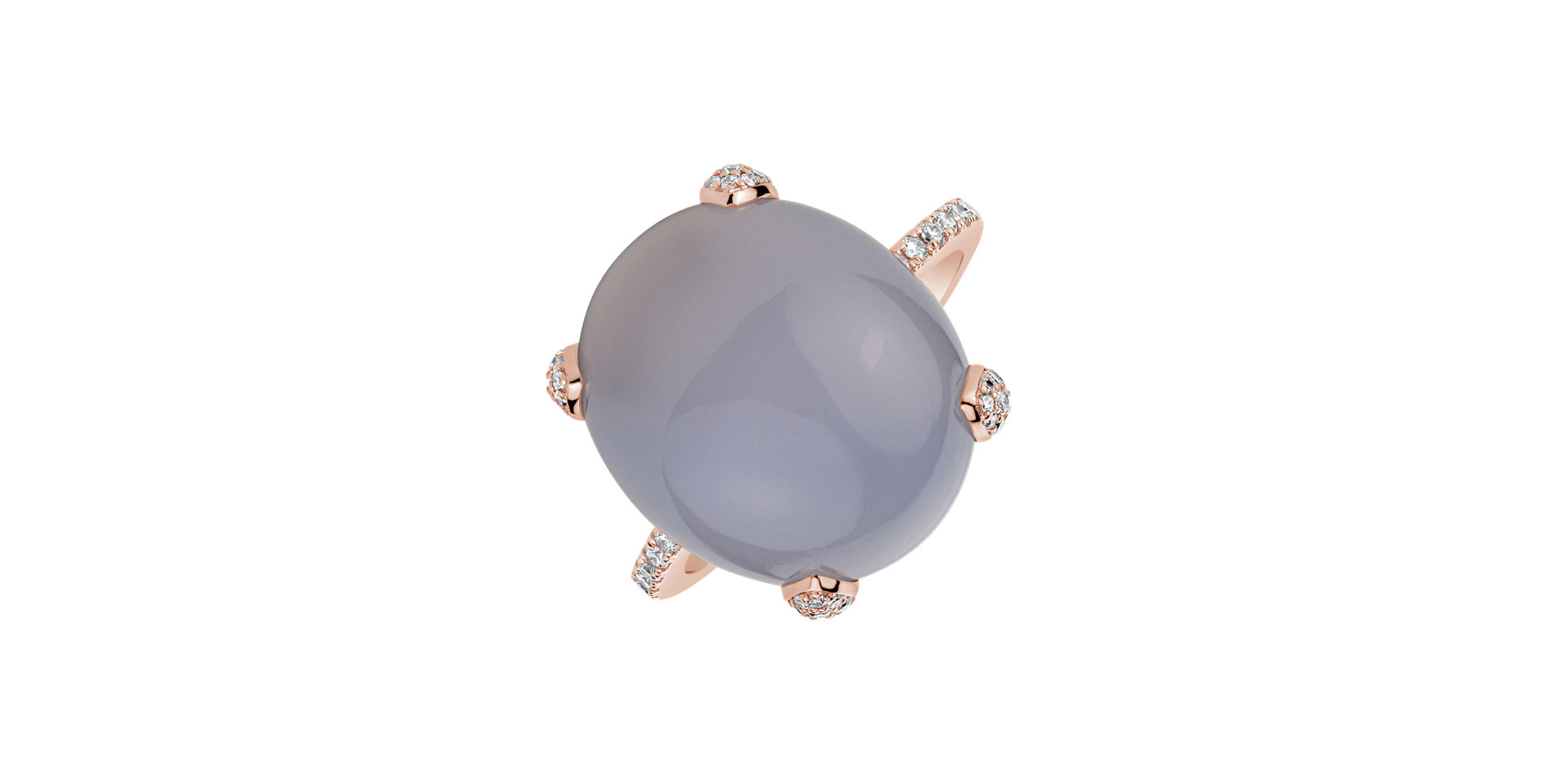 Diamond ring with Chalcedony Niche