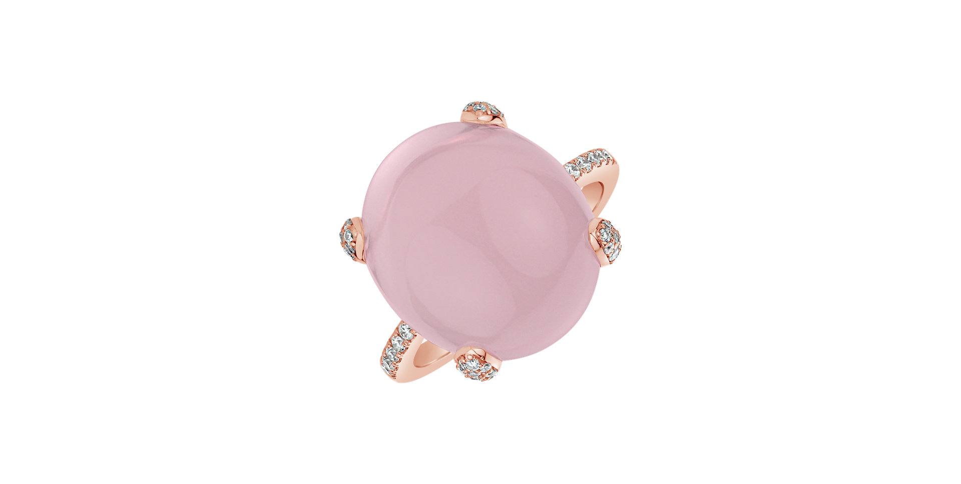 Diamond ring with Rose Quartz Niche