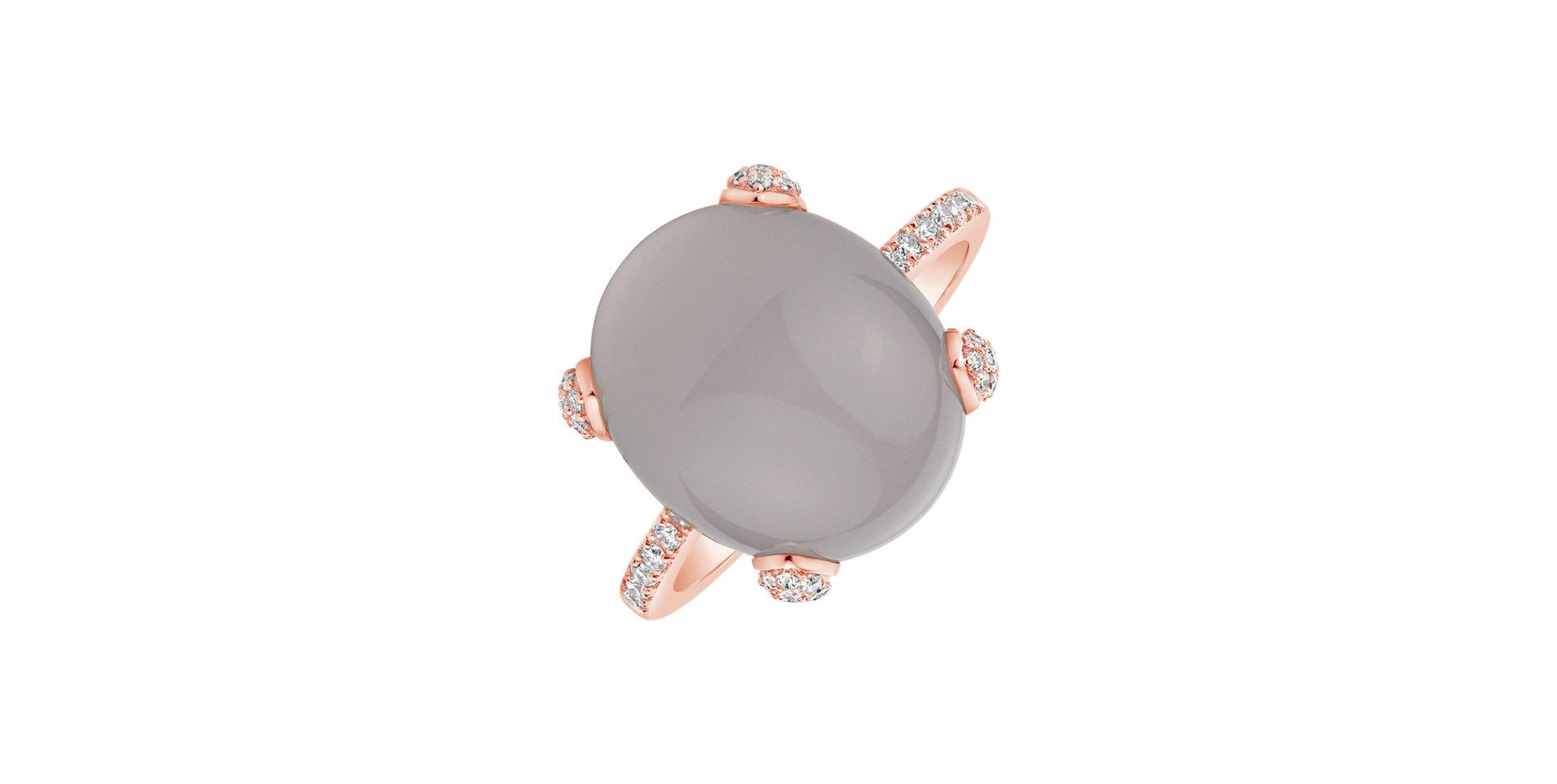 Diamond ring with Chalcedony Niche