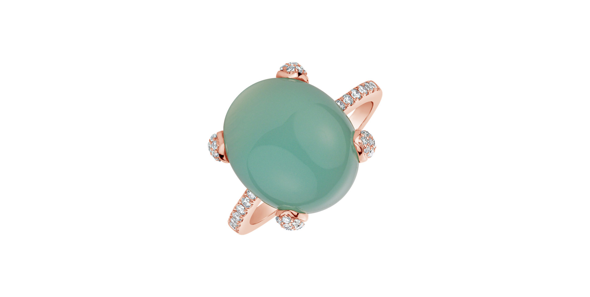 Diamond ring with Chalcedony Niche