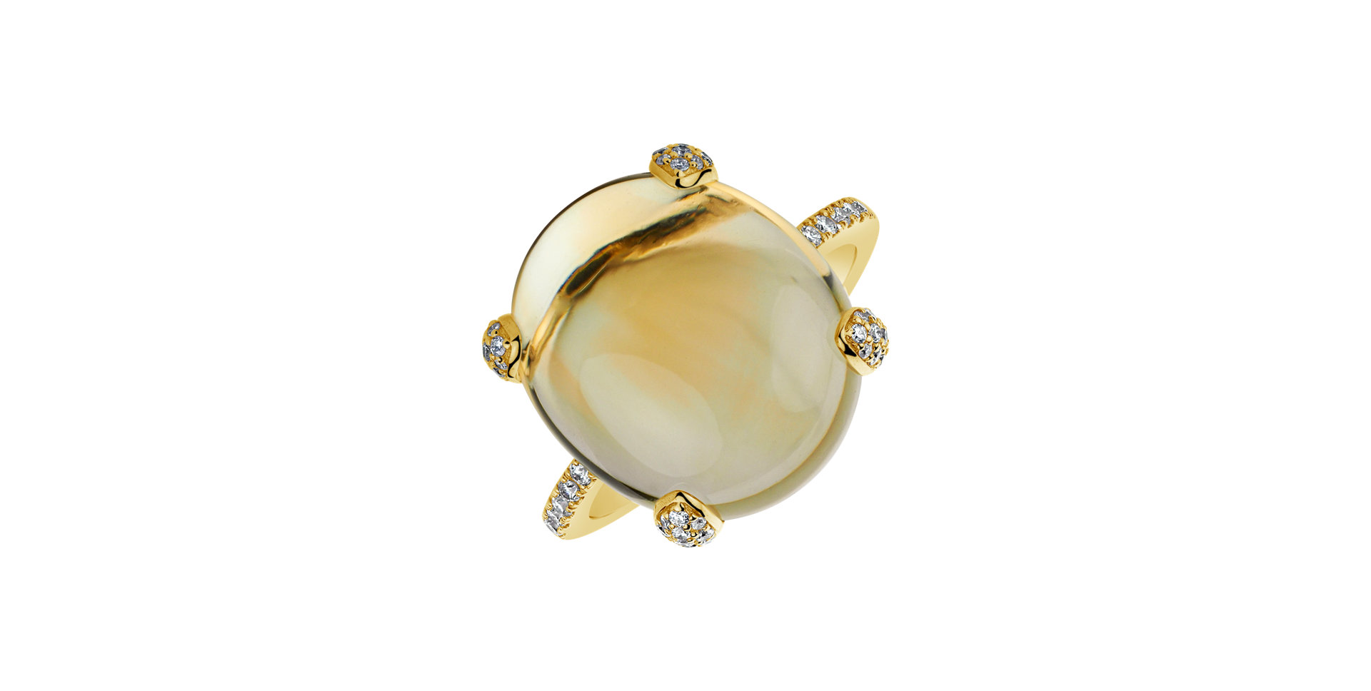 Ring with Citrine and diamonds Niche