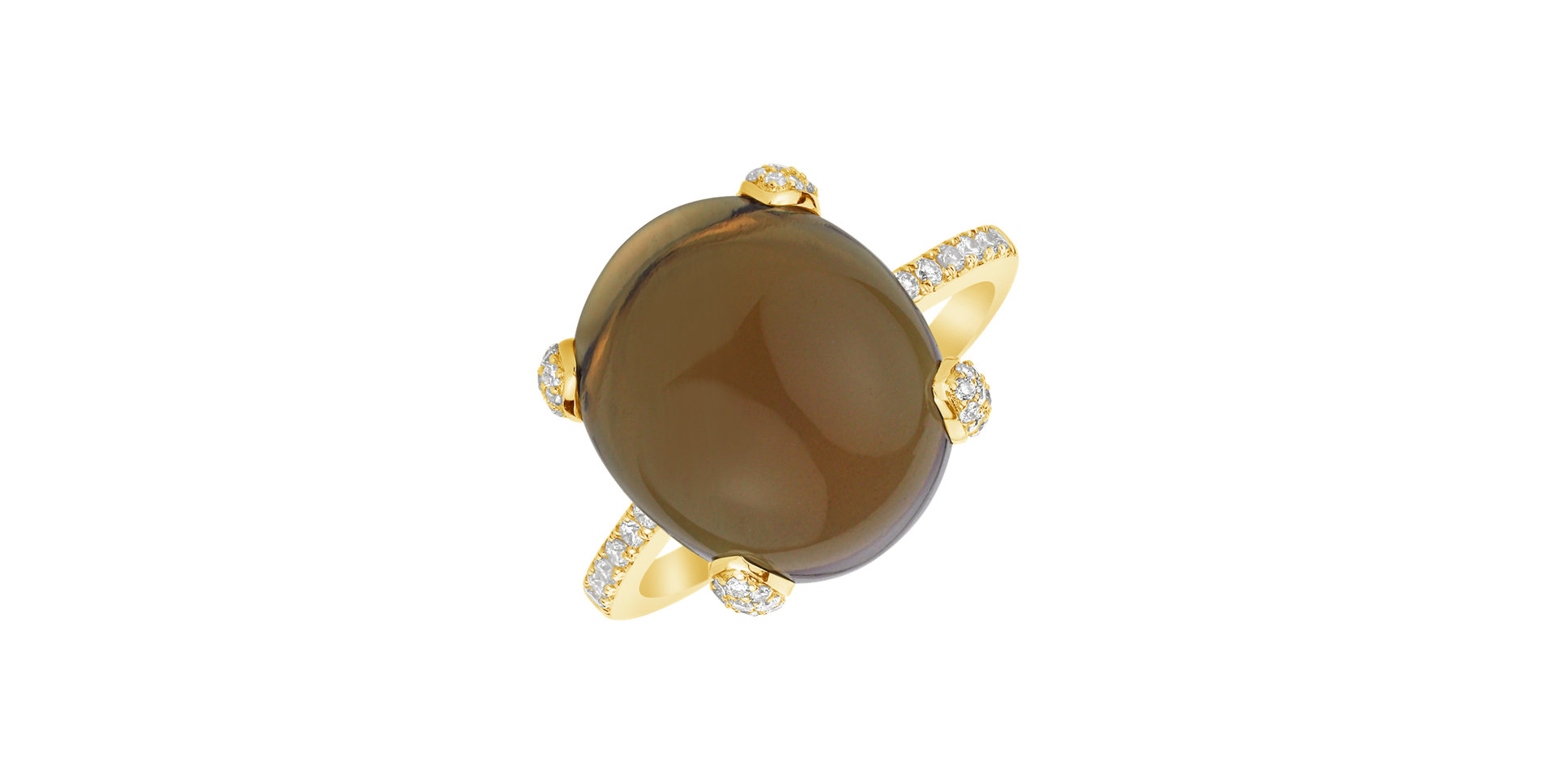 Diamond ring with Quartz Niche