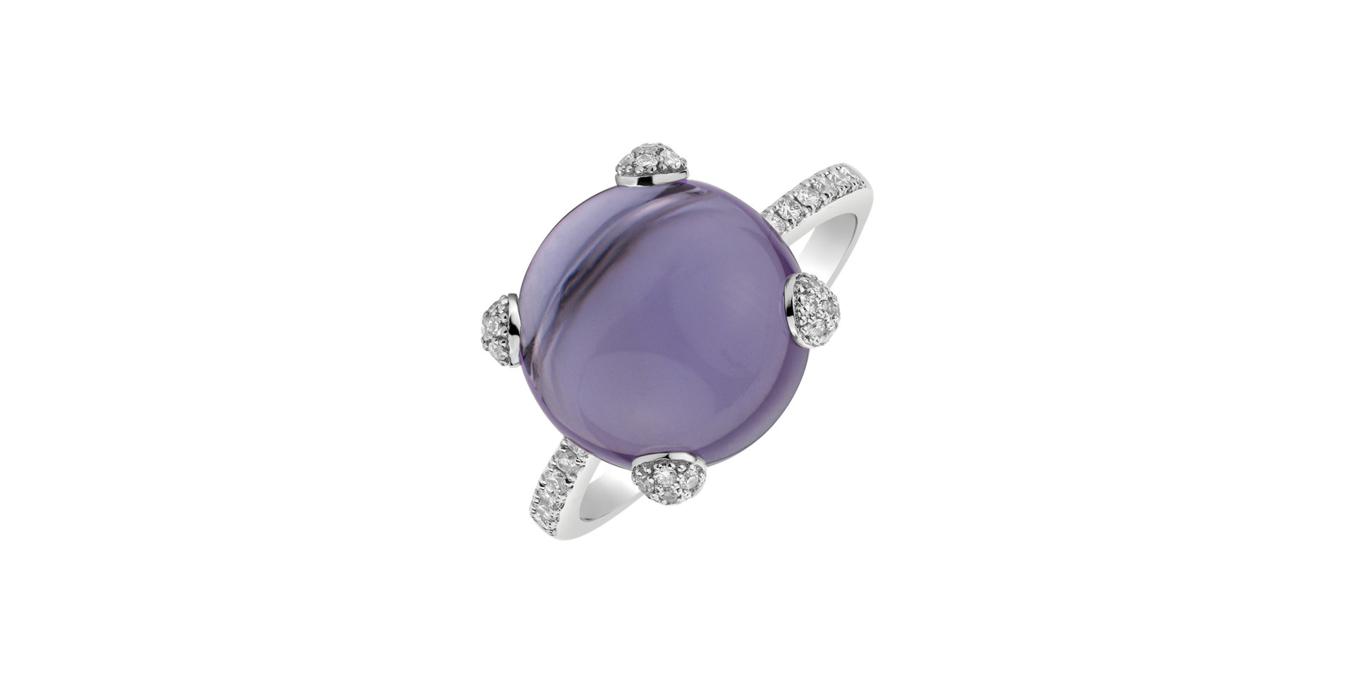 Diamond rings with Amethyst Divine Drop