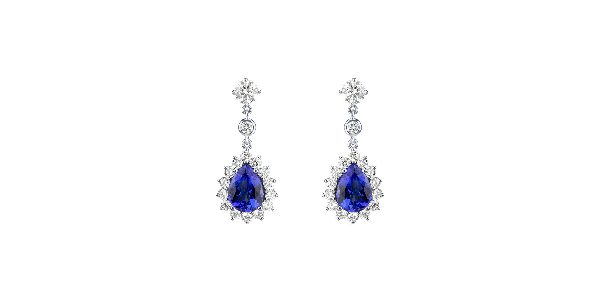 Diamond earrings with Tanzanite Seraph Tears