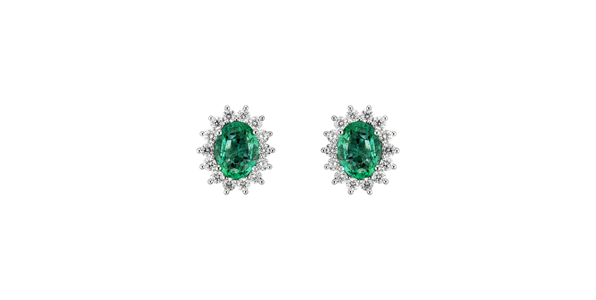 Diamond earrings with Emerald Princess Sparkle