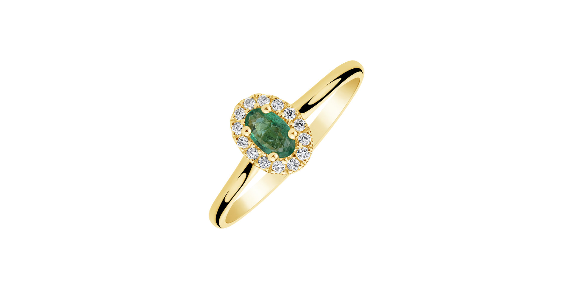 Diamond ring with Emerald Princess Innocence