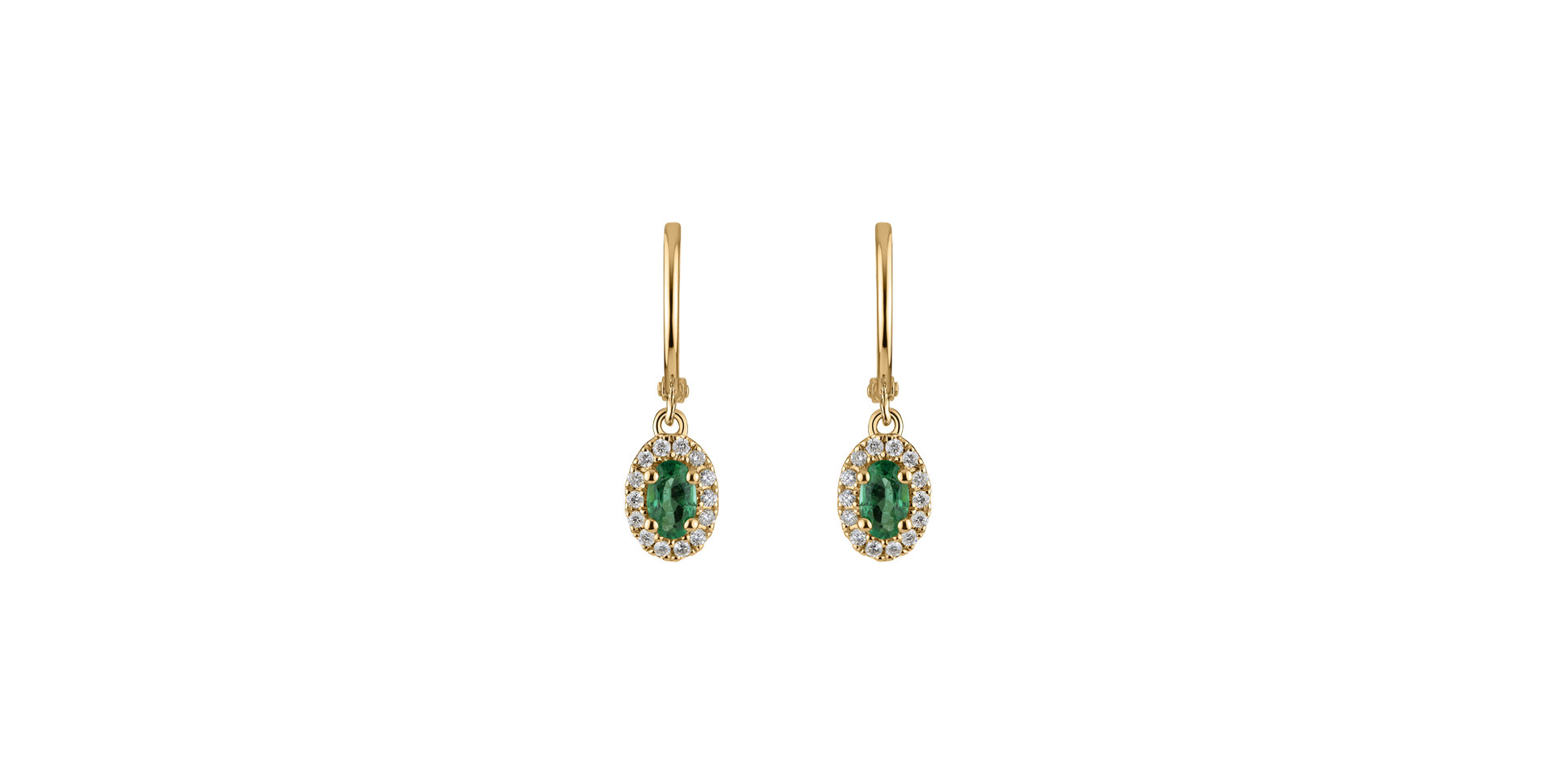 Diamond earrings with Emerald Princess Innocence