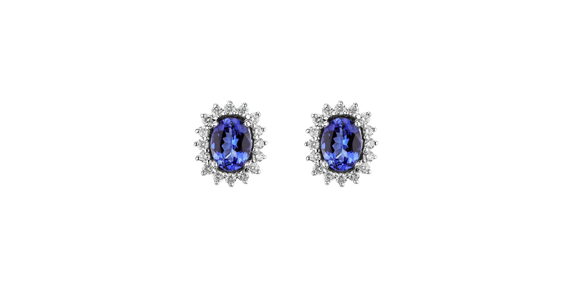 Diamond earrings with Tanzanite Princess Passion
