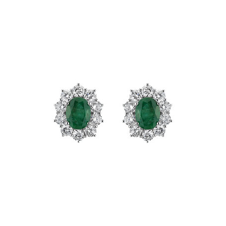 Diamond earrings with Emerald Princess Joy