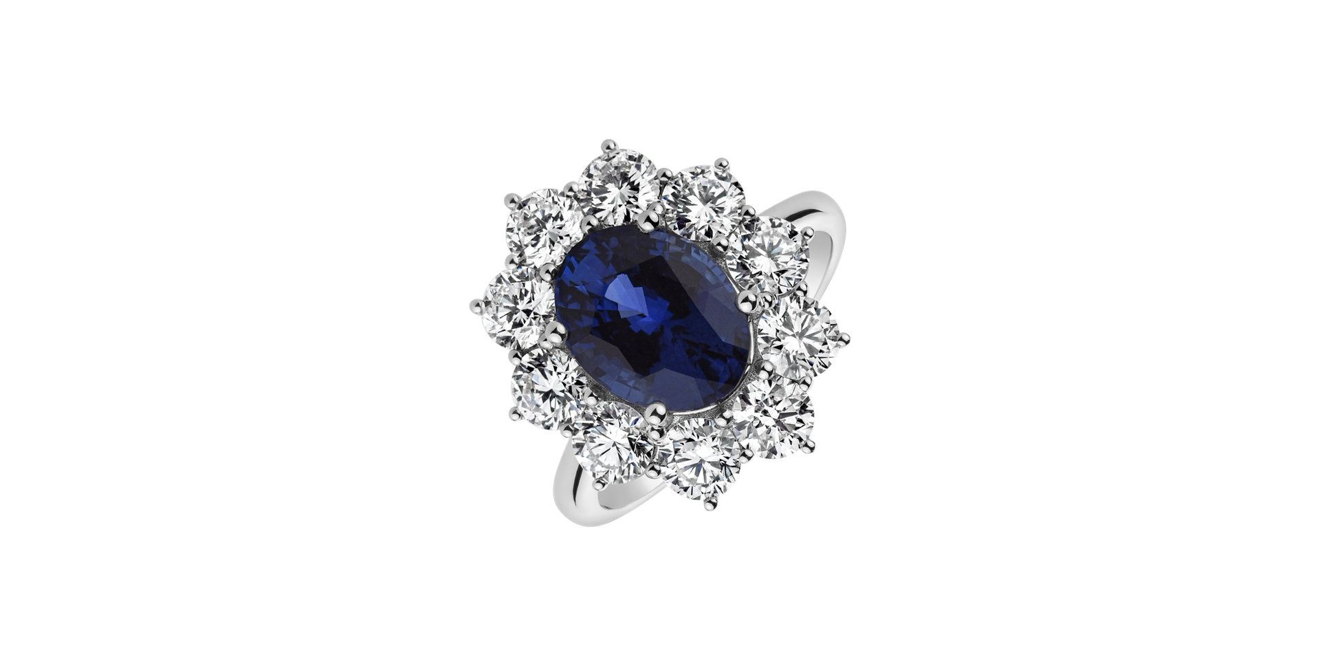 Diamond ring with Sapphire Sky Goddess