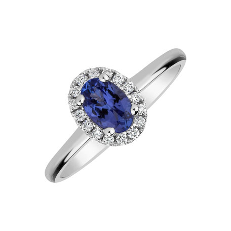 Diamond ring with Tanzanite Princess Wish