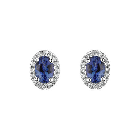 Diamond earrings with Tanzanite Imperial Allegory