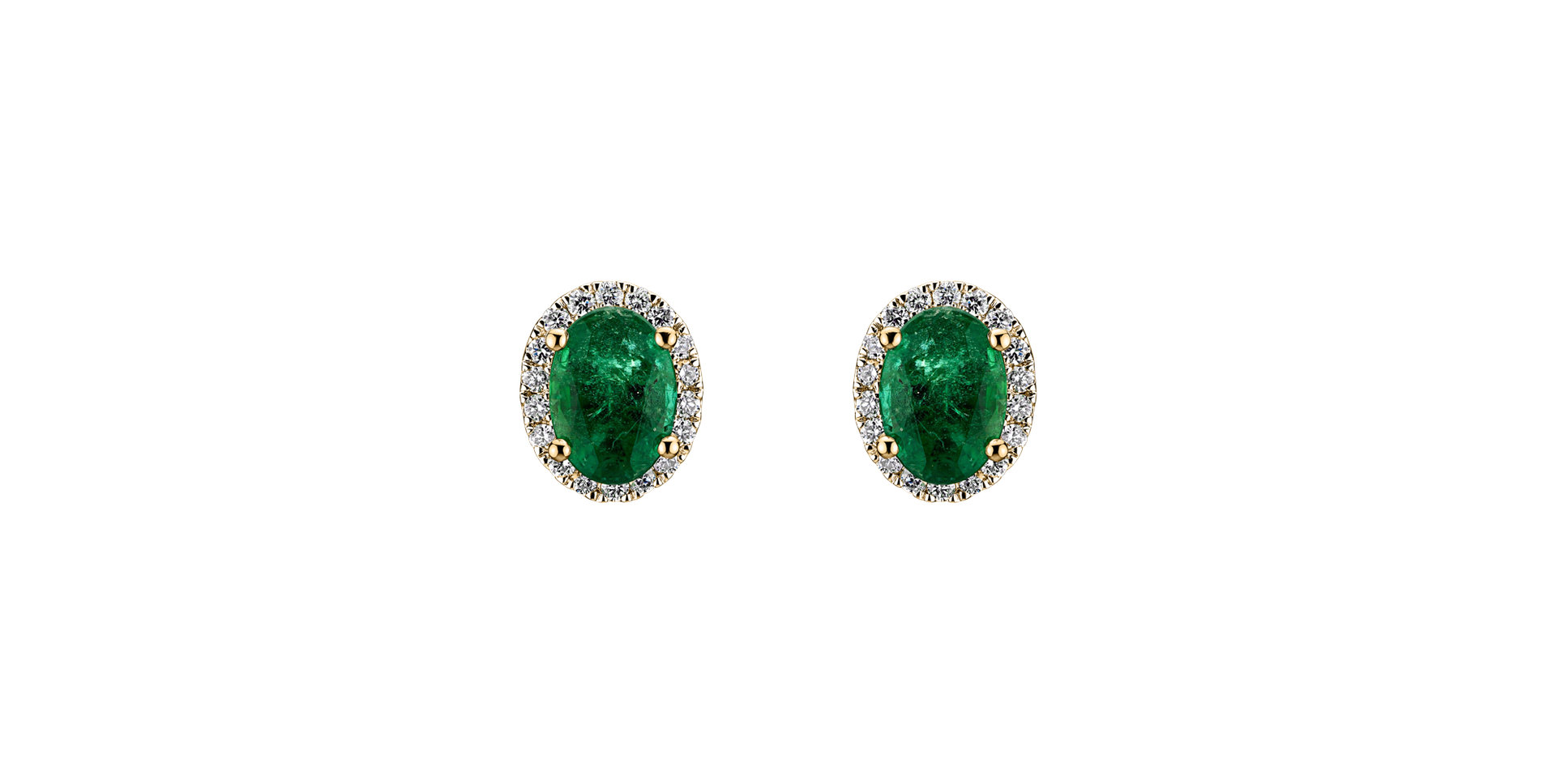 Diamond earrings with Emerald Imperial Allegory