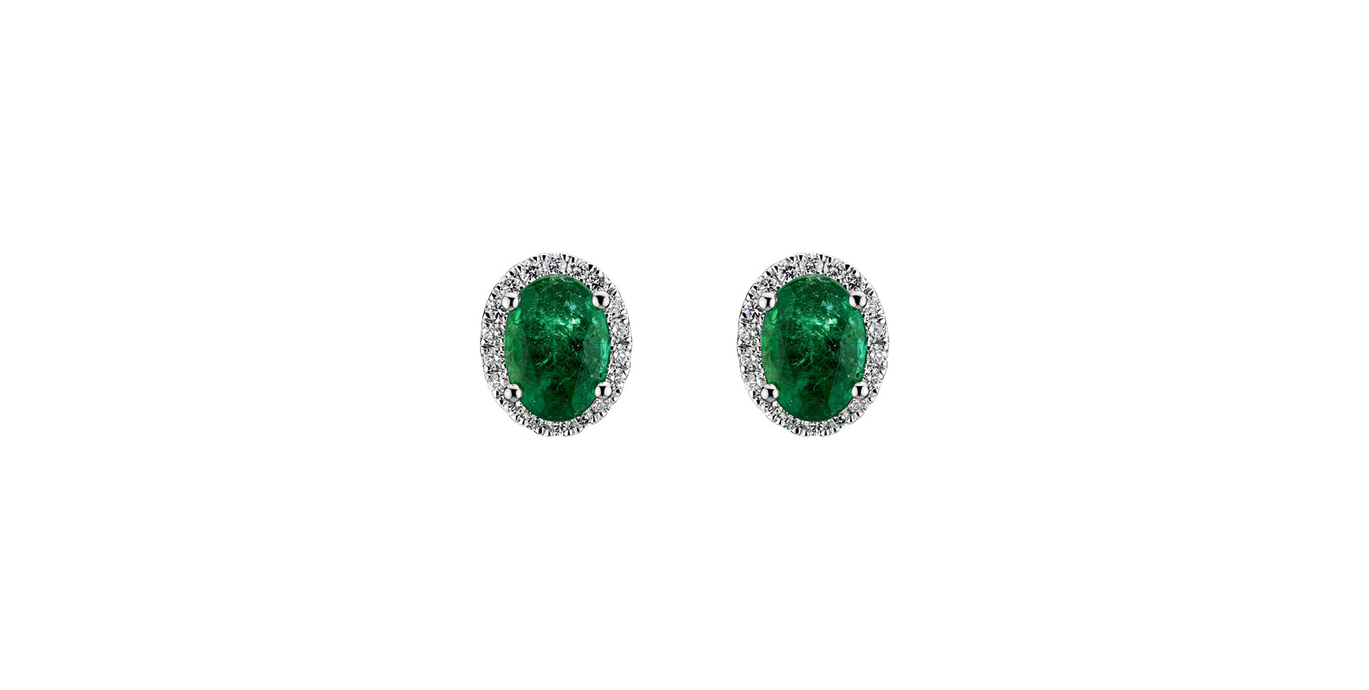 Diamond earrings with Emerald Imperial Allegory