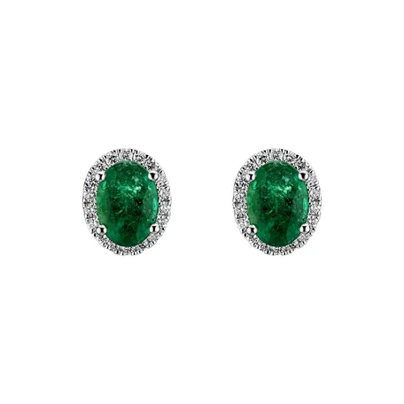Diamond earrings with Emerald Imperial Allegory