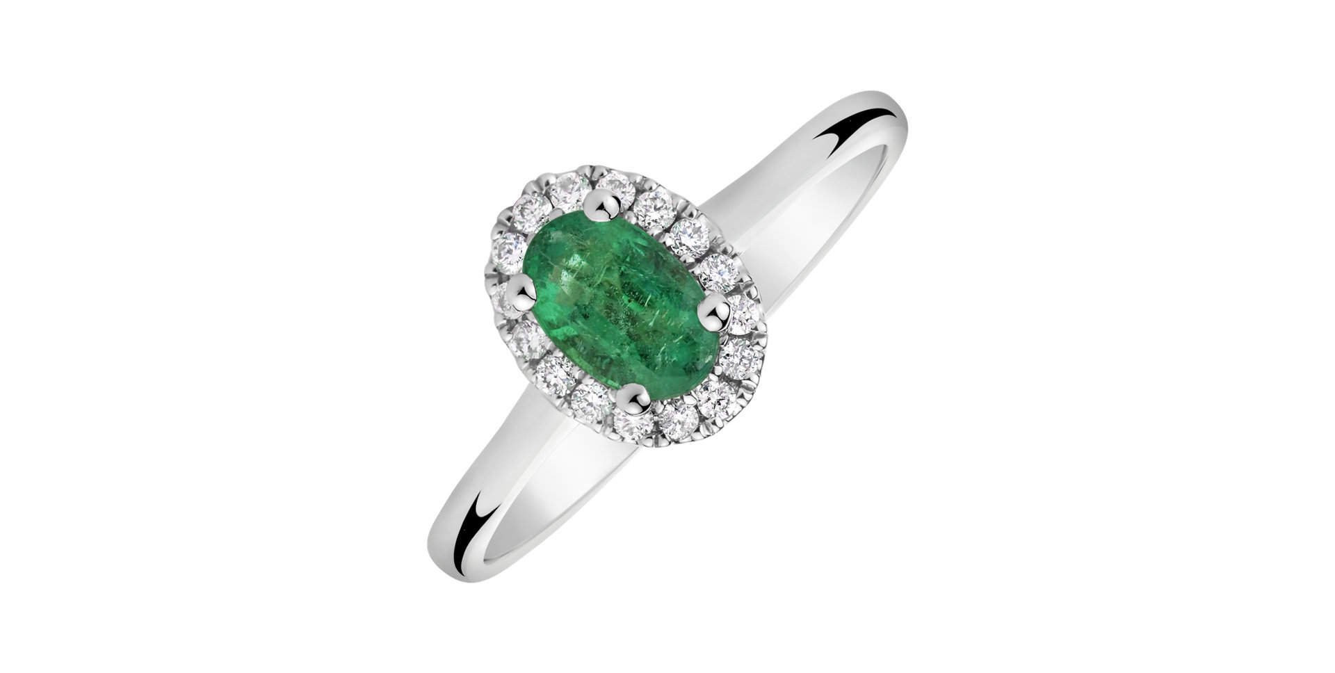 Diamond ring with Emerald Princess Wish