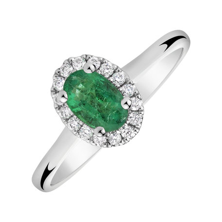 Diamond ring with Emerald Princess Wish