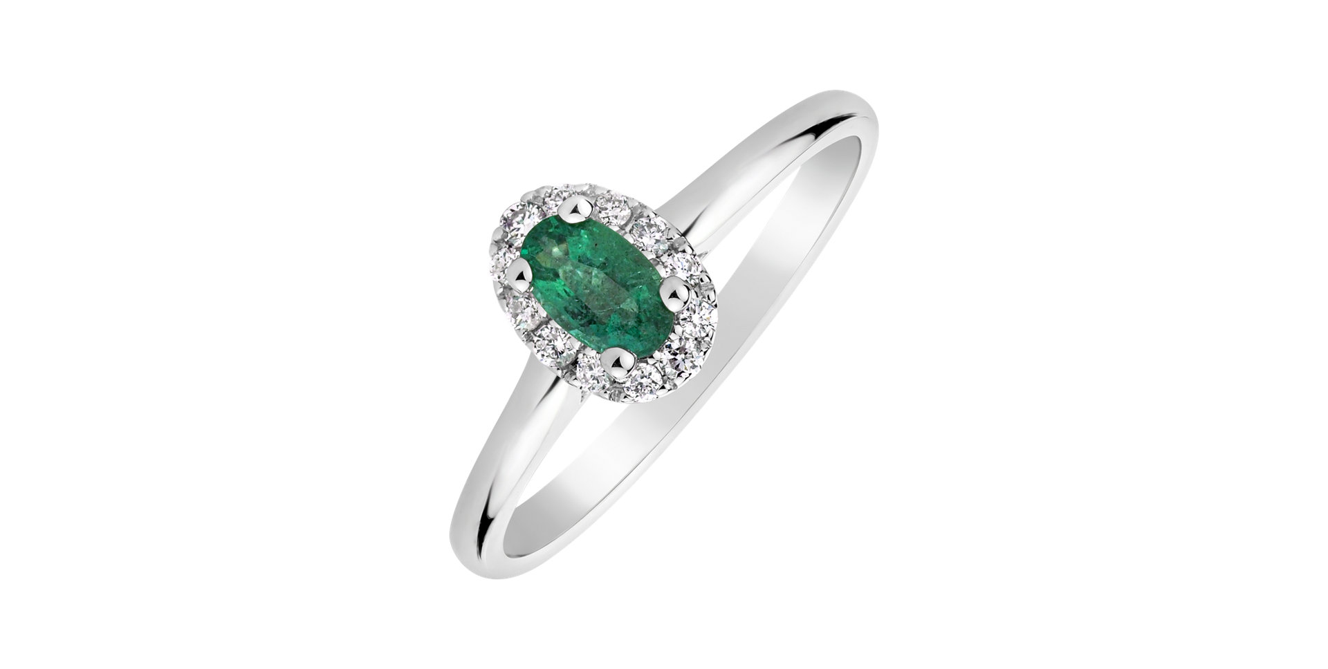 Diamond ring with Emerald Princess Wish