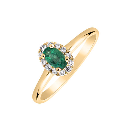 Diamond ring with Emerald Princess Wish