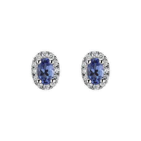 Diamond earrings with Tanzanite Imperial Allegory