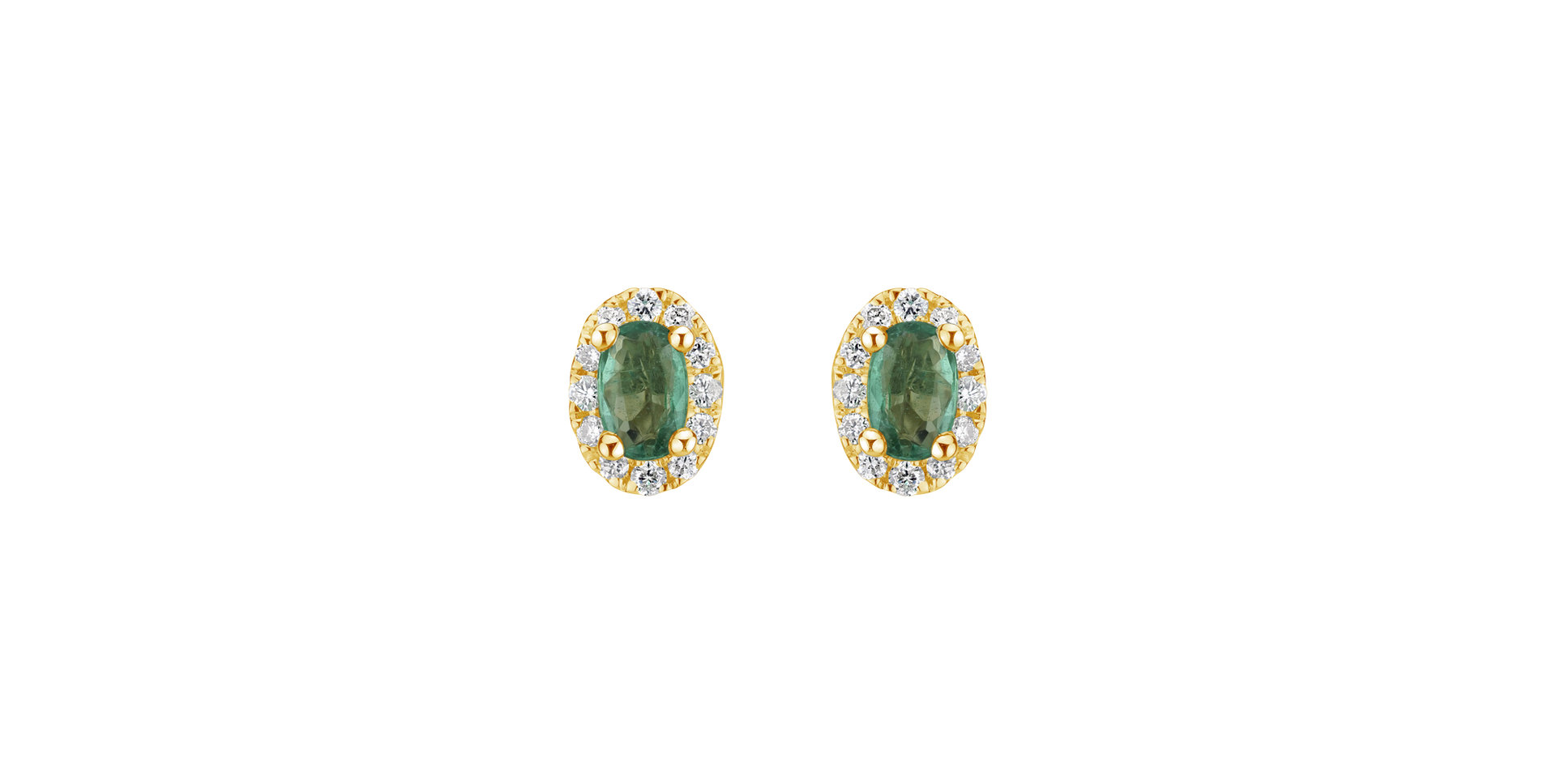 Diamond earrings with Emerald Imperial Allegory