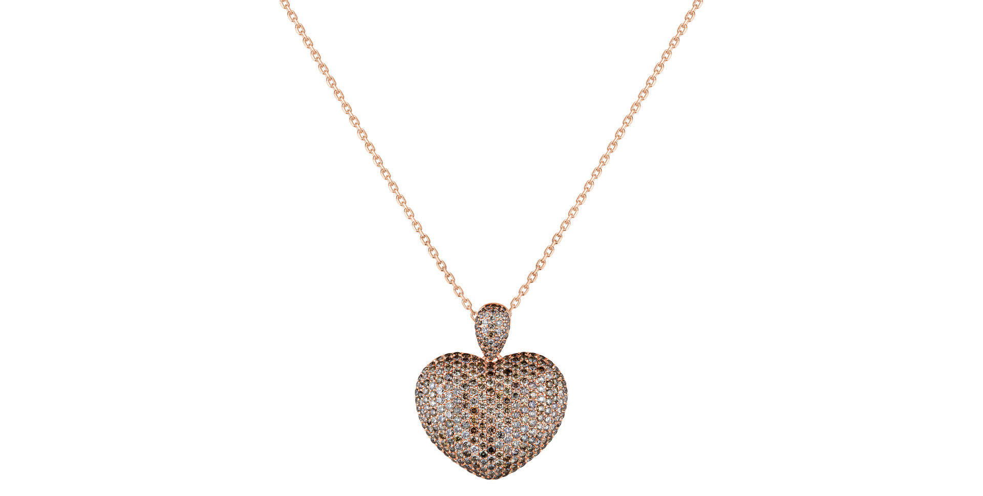 Pendant with brown diamonds Heart Brilliance