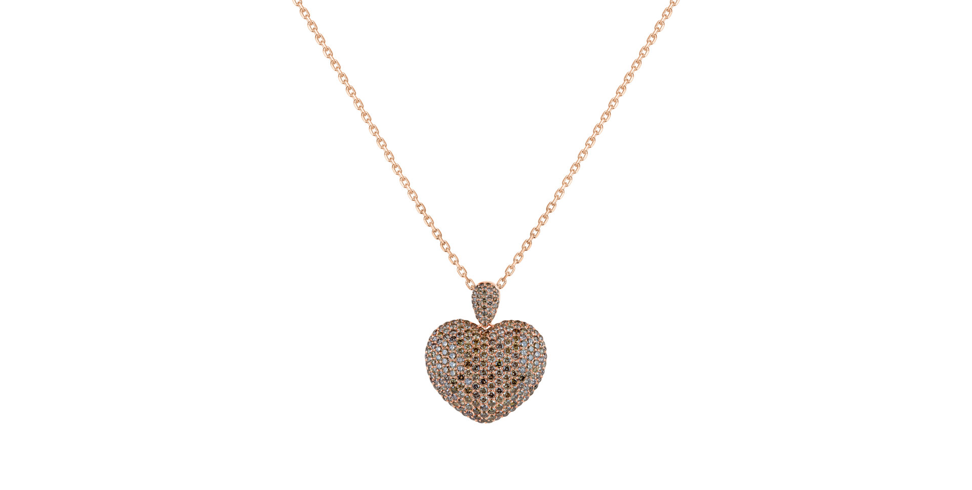 Pendant with brown diamonds Heart Brilliance
