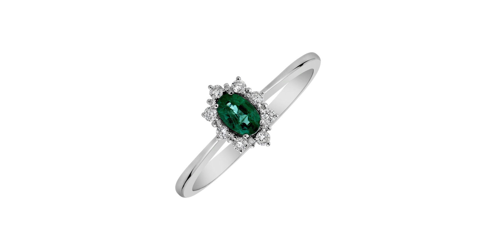 Diamond ring with Emerald Trixie Princess
