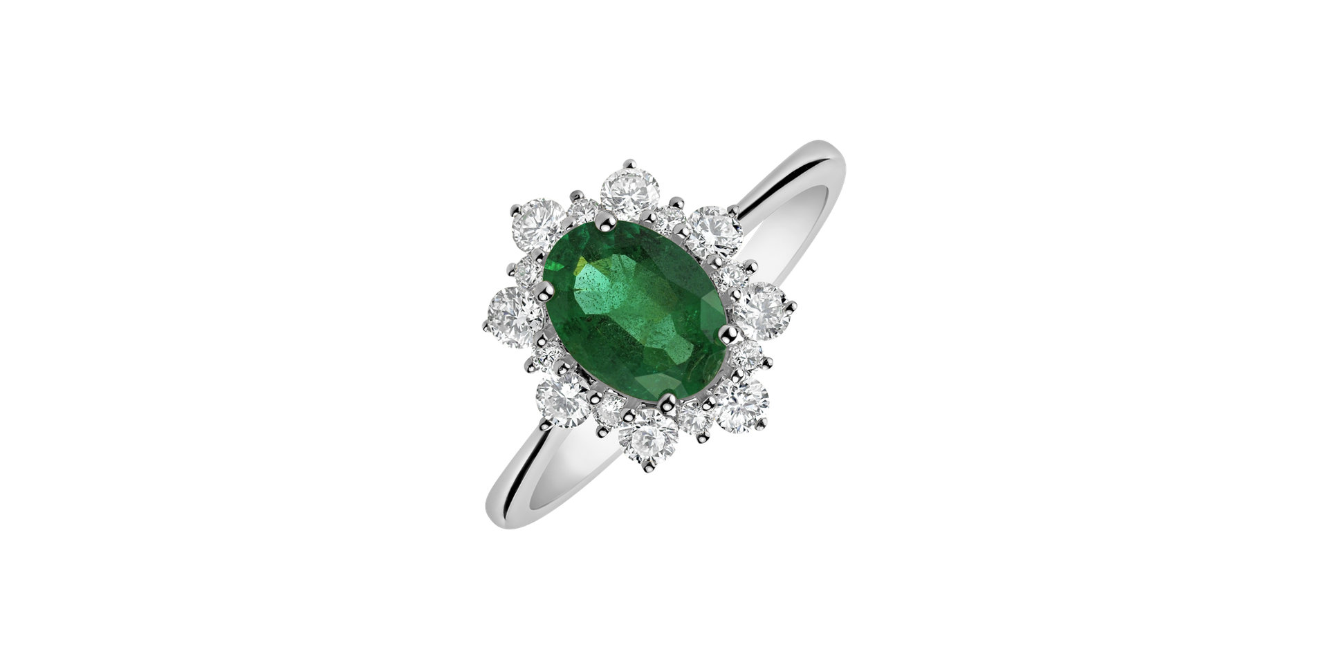 Diamond ring with Emerald Trixie Princess