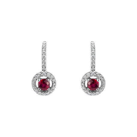 Diamond earrings with Ruby Infinite Splendour