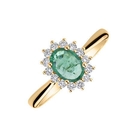 Diamond ring with Emerald Princess Sparkle