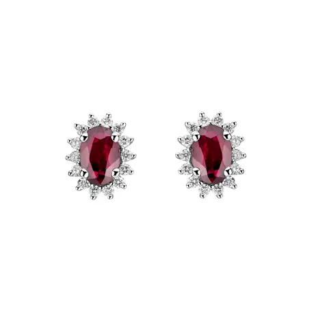 Diamond earrings with Ruby Princess